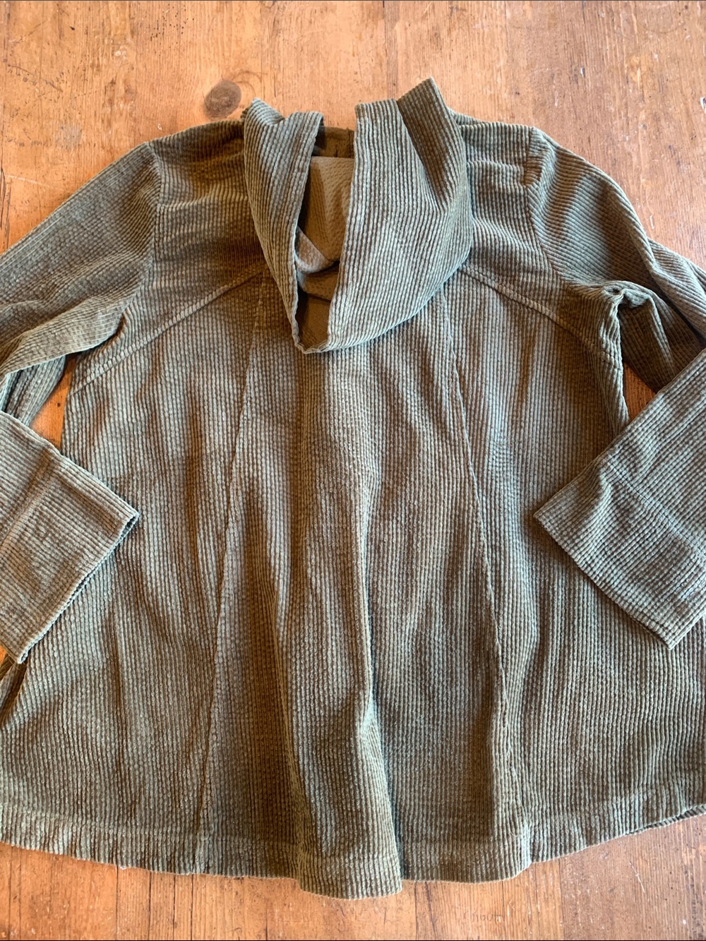 Habitat Olive Green Corduroy Hooded Coat - Picture 7 of 16